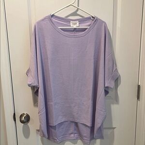 Andree Oversized Lilac Waffle Knit Top